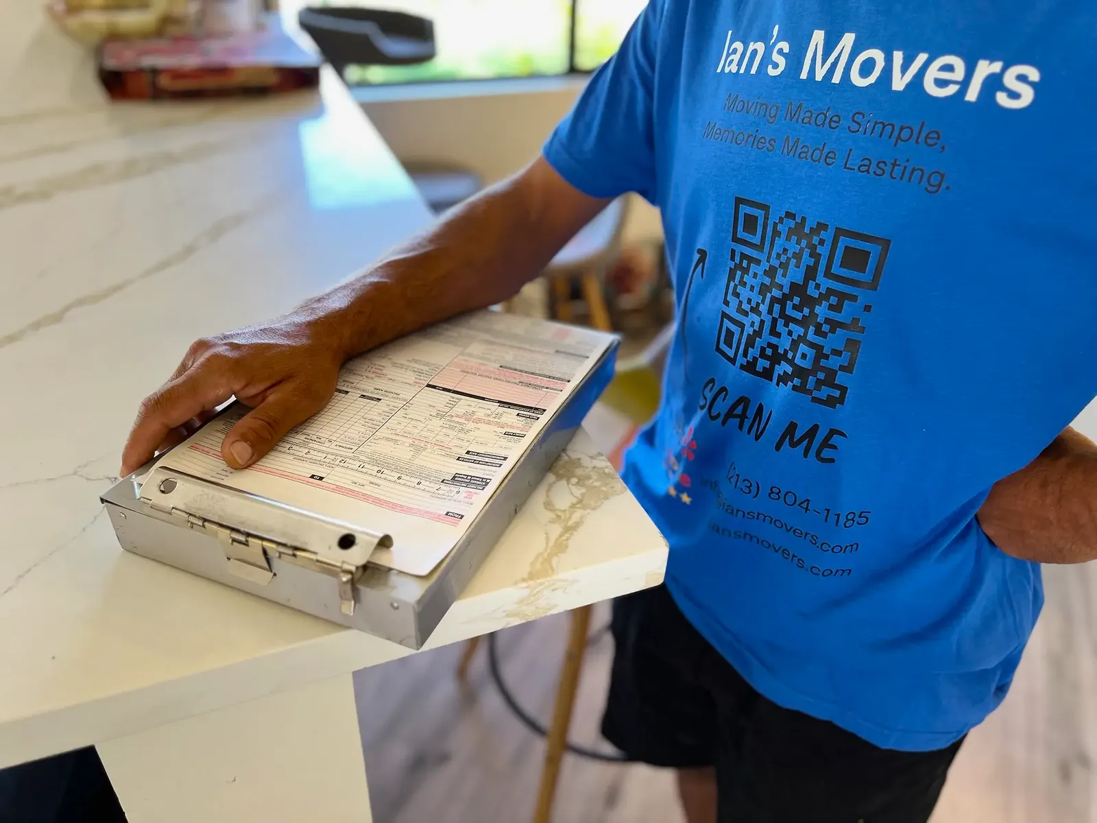 Ian's Movers move paperwork and estimate process